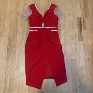 Classy red dress with diamonds